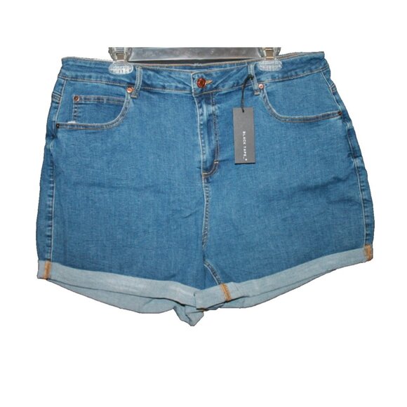Black Tape Jean Shorts Women's Size 16 Blue Liv Mom Denim Stretch Pockets NEW - Picture 1 of 2